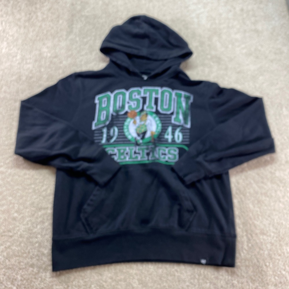 '47 Brand Boston‎ Celtics Hoodie Mens Medium Black NBA Basketball Pullover